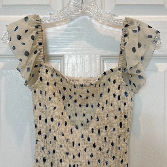 Aritzia Wilfred Eldorado Dress in Birch/Classic Navy Size XS - Picture 7 of 12